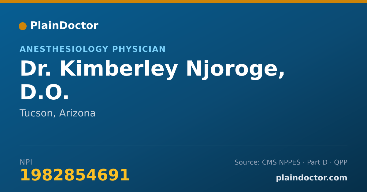 Shareable card for Kimberley Njoroge, D.O. - Anesthesiology Physician, Tucson, AZ