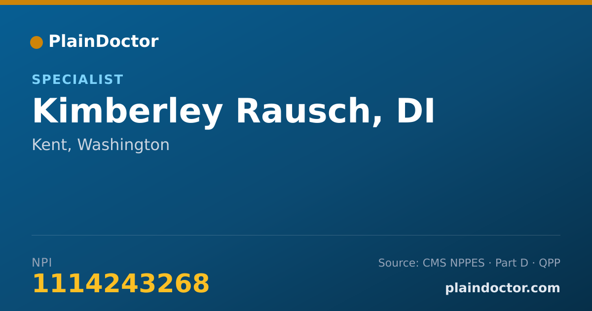 Shareable card for Kimberley Rausch, DI - Specialist, Kent, WA