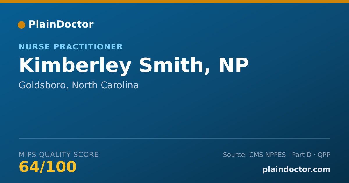 Shareable card for Kimberley Smith, NP - Nurse Practitioner, Goldsboro, NC