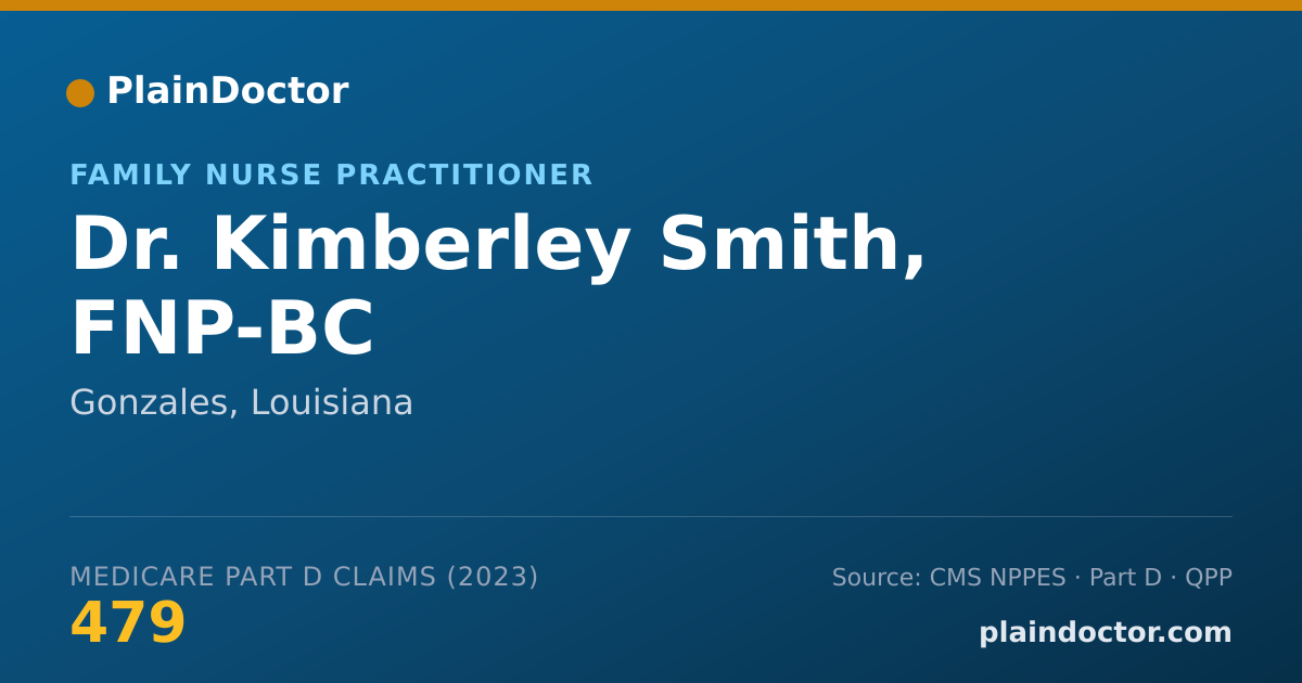 Shareable card for Kimberley Smith, FNP-BC - Family Nurse Practitioner, Gonzales, LA