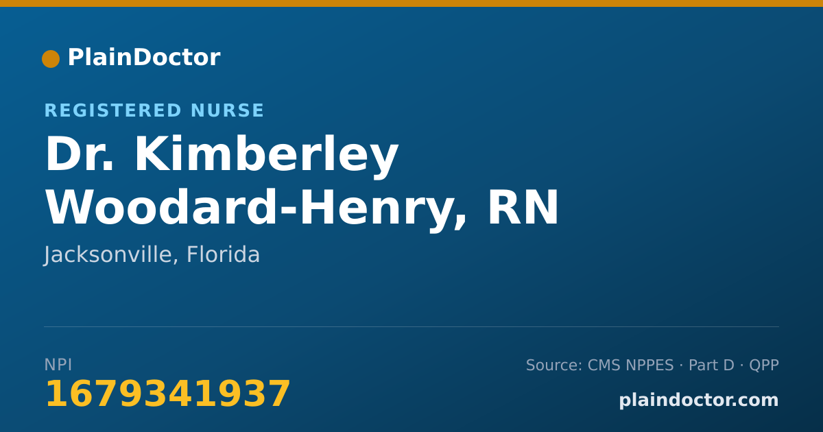 Shareable card for Kimberley Woodard-Henry, RN - Registered Nurse, Jacksonville, FL