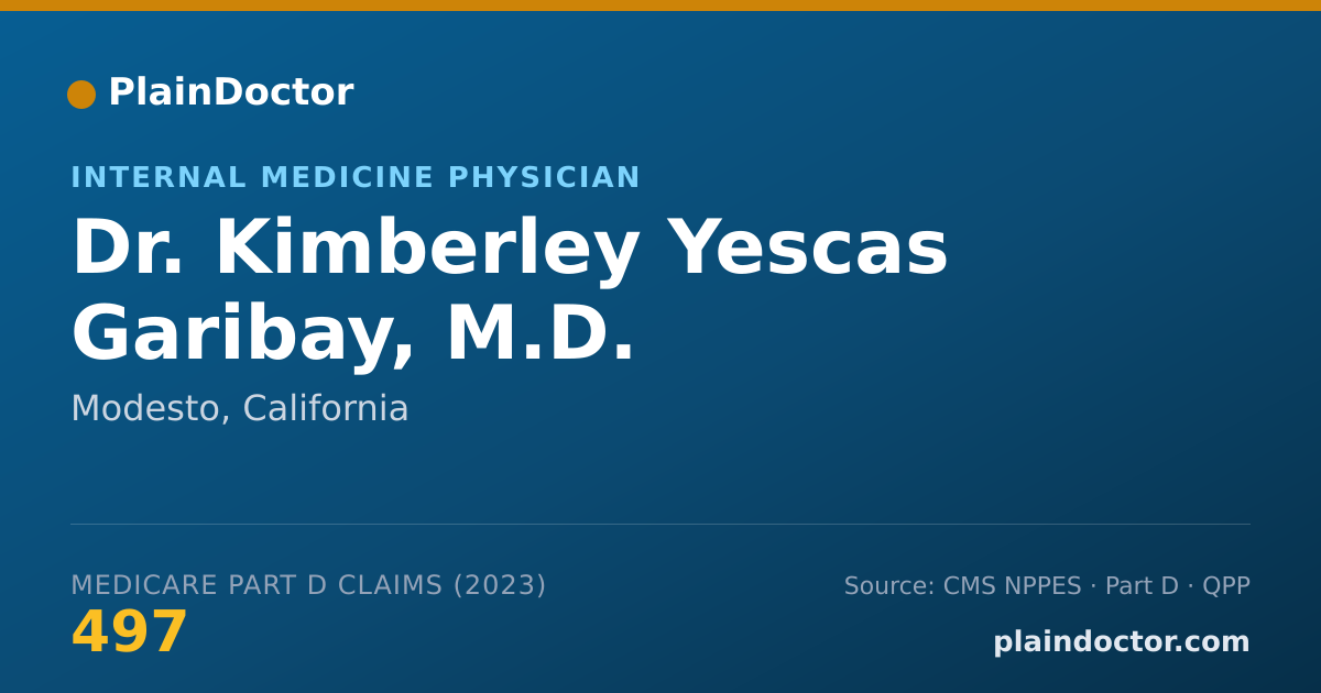 Shareable card for Kimberley Yescas Garibay, M.D. - Internal Medicine Physician, Modesto, CA