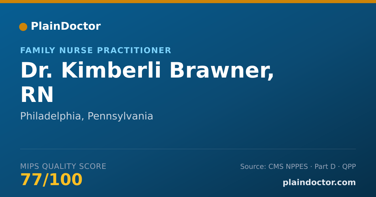 Shareable card for Kimberli Brawner, RN - Family Nurse Practitioner, Philadelphia, PA