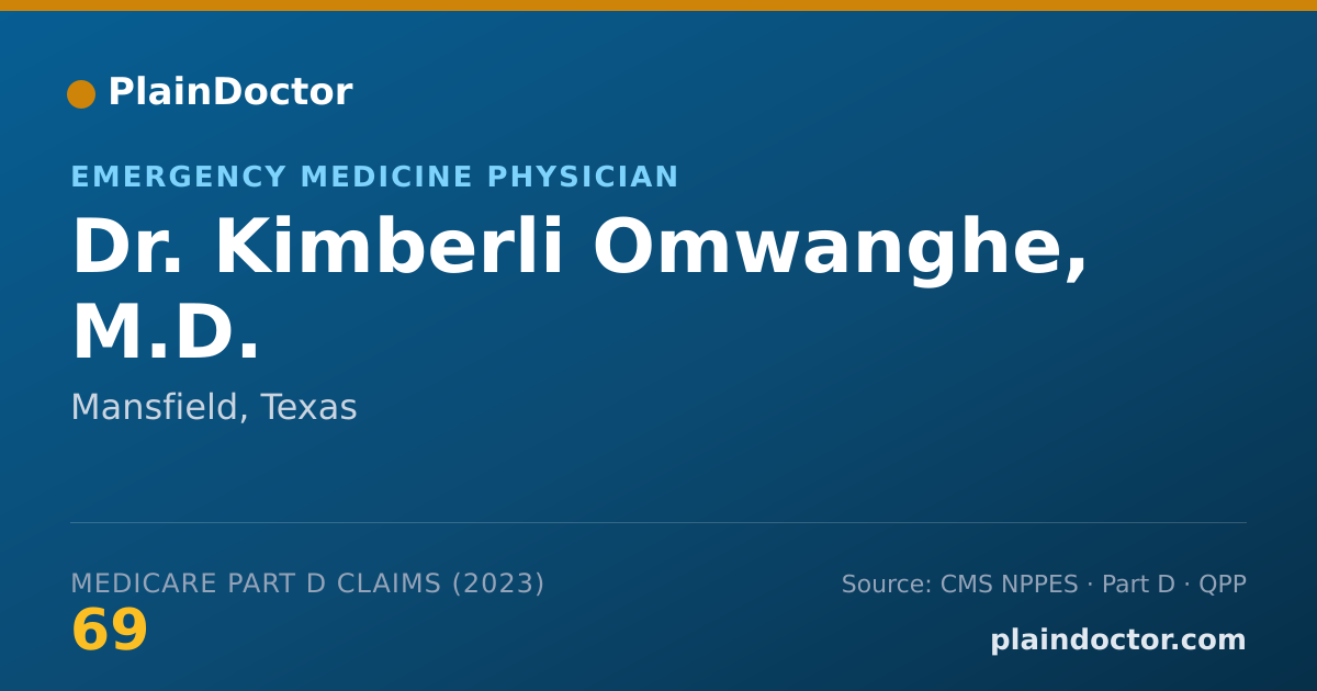 Shareable card for Kimberli Omwanghe, M.D. - Emergency Medicine Physician, Mansfield, TX
