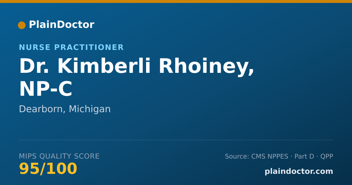 Shareable card for Kimberli Rhoiney, NP-C - Nurse Practitioner, Dearborn, MI
