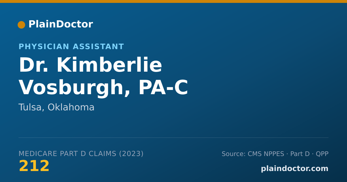 Shareable card for Kimberlie Vosburgh, PA-C - Physician Assistant, Tulsa, OK