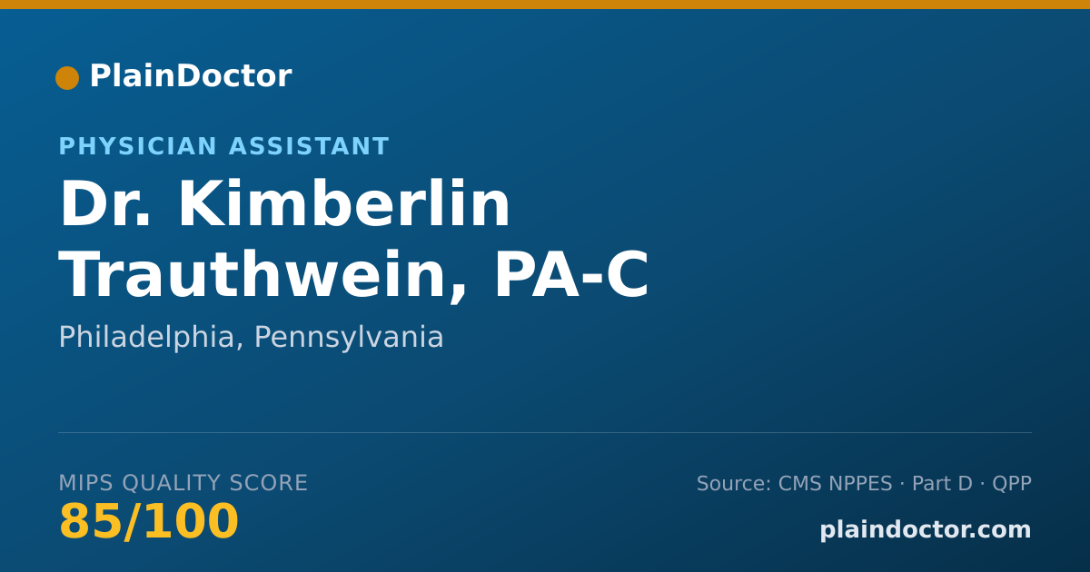 Shareable card for Kimberlin Trauthwein, PA-C - Physician Assistant, Philadelphia, PA