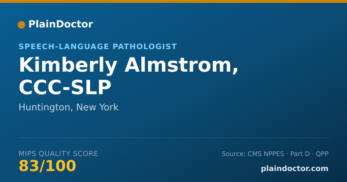 Shareable card for Kimberly Almstrom, CCC-SLP - Speech-Language Pathologist, Huntington, NY