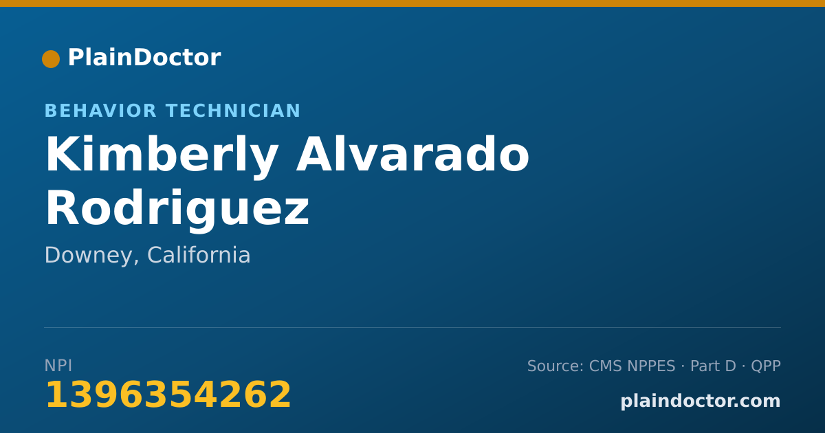 Shareable card for Kimberly Alvarado Rodriguez - Behavior Technician, Downey, CA
