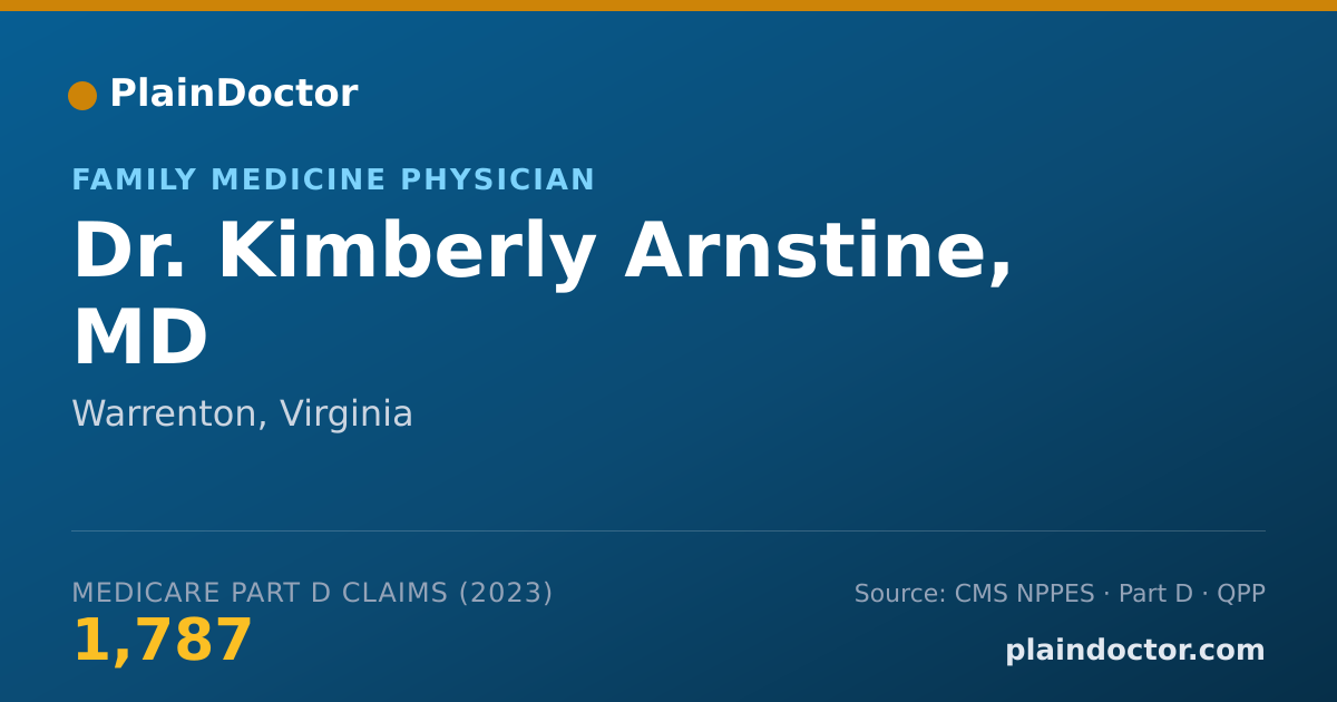 Shareable card for Kimberly Arnstine, MD - Family Medicine Physician, Warrenton, VA