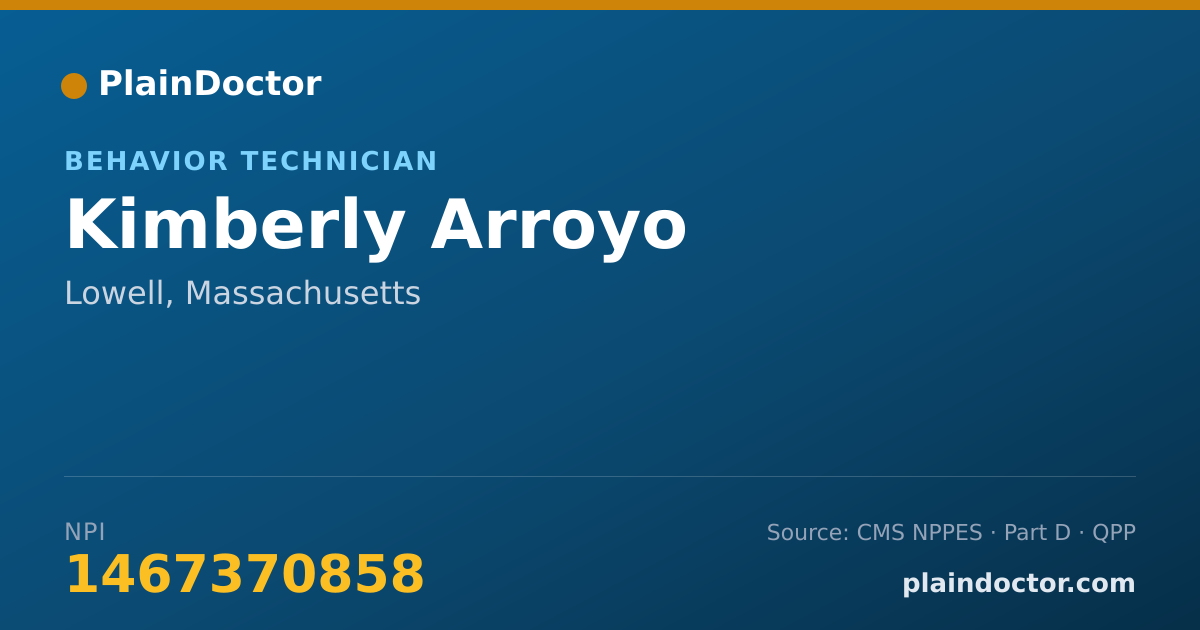 Shareable card for Kimberly Arroyo - Behavior Technician, Lowell, MA