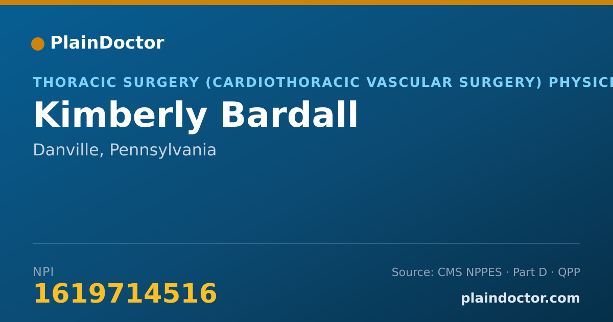 Shareable card for Kimberly Bardall - Thoracic Surgery (Cardiothoracic Vascular Surgery) Physician, Danville, PA