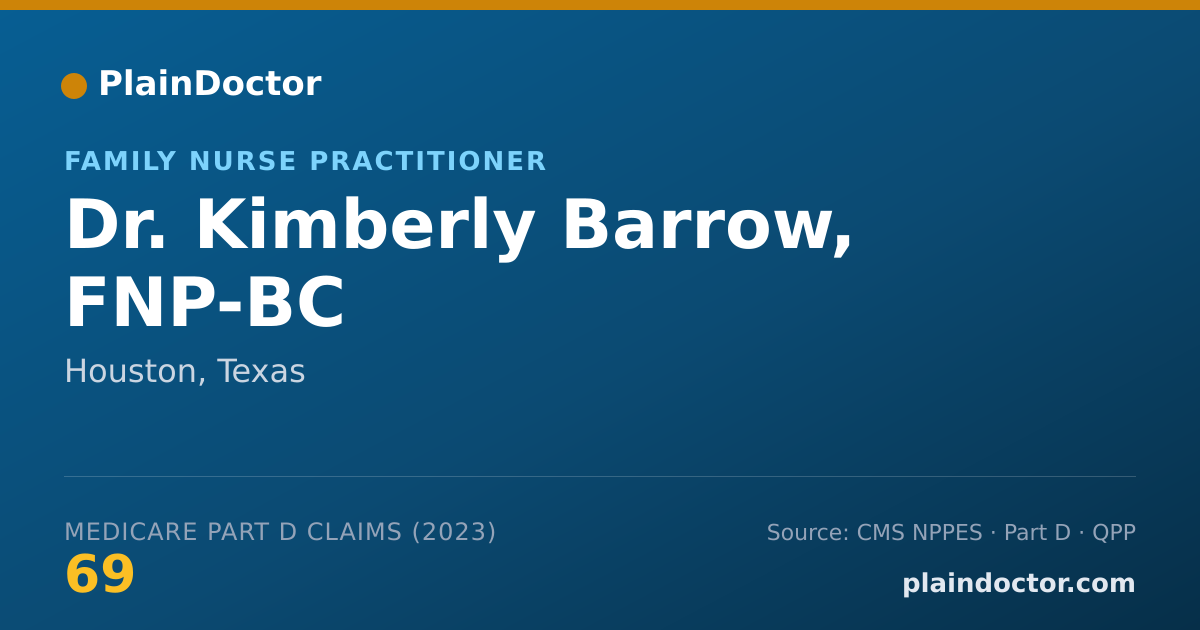 Shareable card for Kimberly Barrow, FNP-BC - Family Nurse Practitioner, Houston, TX
