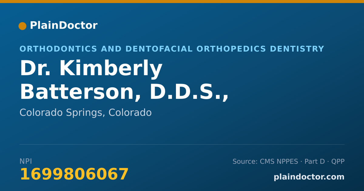 Shareable card for Kimberly Batterson, D.D.S., M.S. - Orthodontics and Dentofacial Orthopedics Dentistry, Colorado Springs, CO