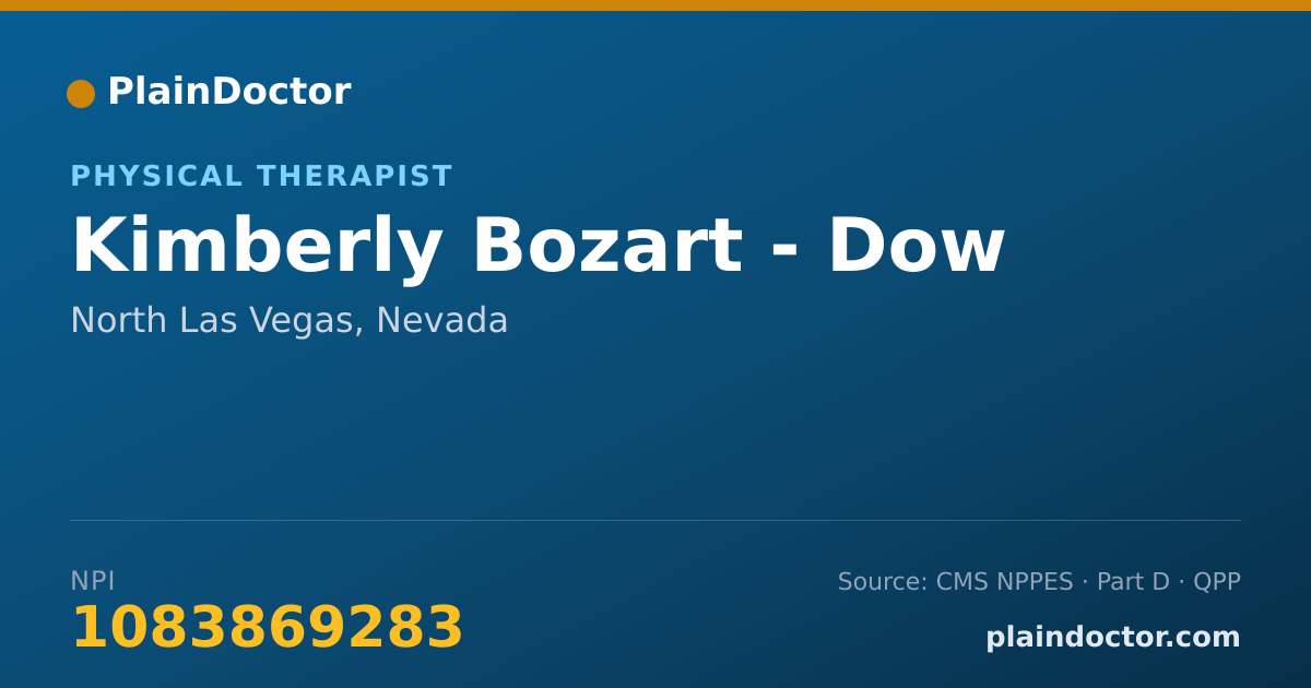 Shareable card for Kimberly Bozart - Dow - Physical Therapist, North Las Vegas, NV