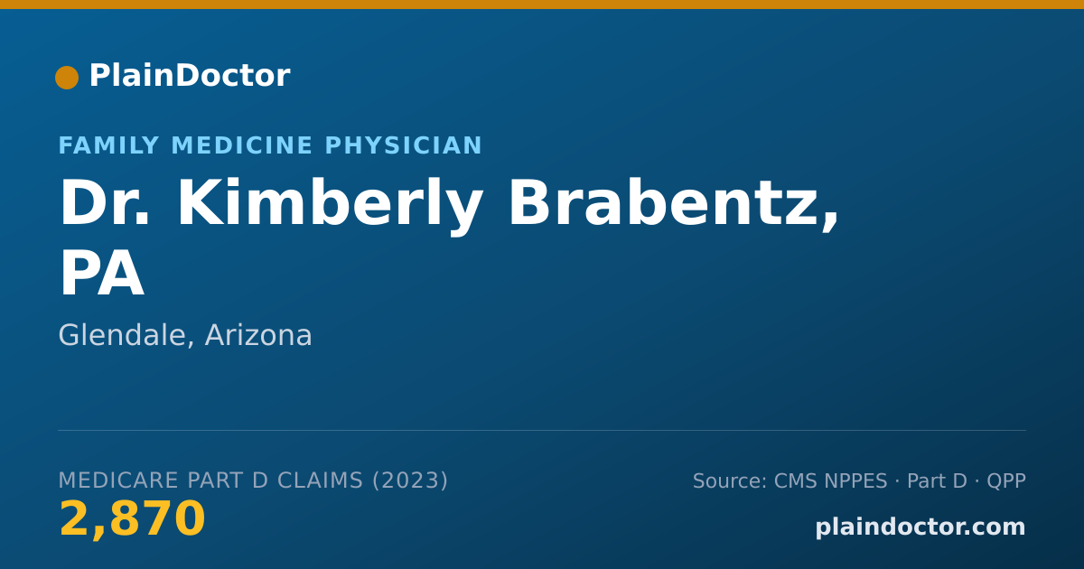 Shareable card for Kimberly Brabentz, PA - Family Medicine Physician, Glendale, AZ