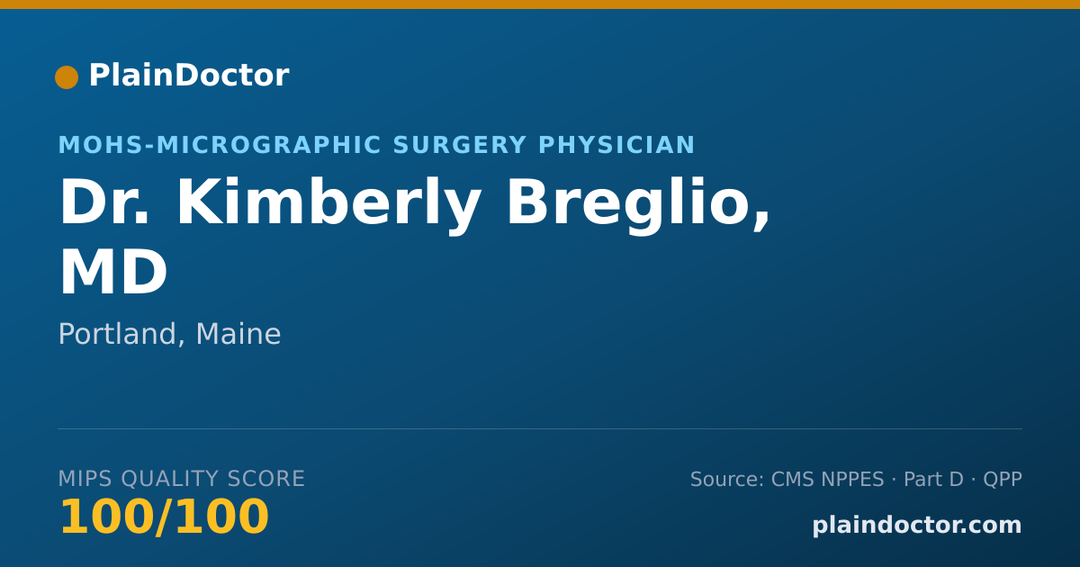 Shareable card for Kimberly Breglio, MD - Dermatology Physician, Portland, ME