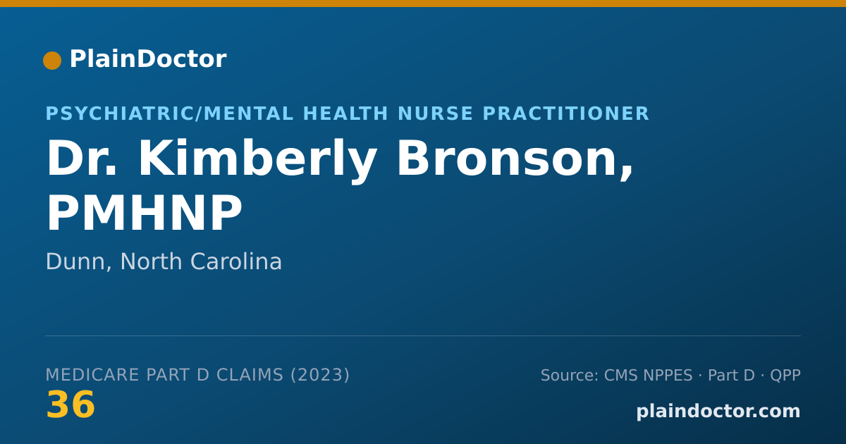 Shareable card for Kimberly Bronson, PMHNP - Psychiatric/Mental Health Nurse Practitioner, Dunn, NC