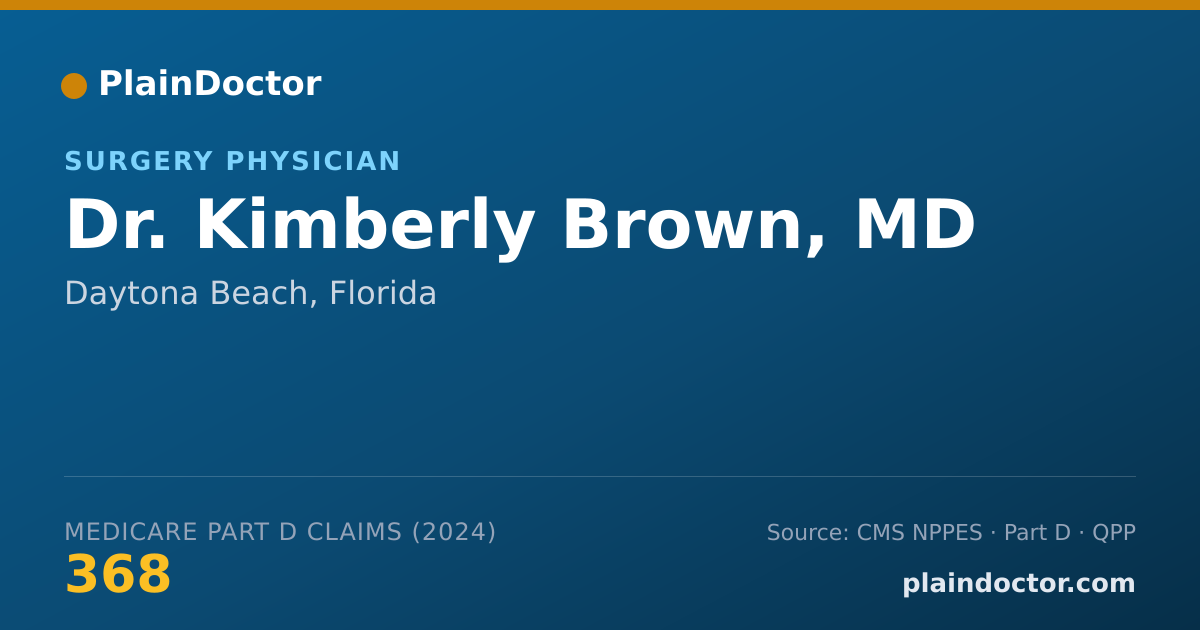 Shareable card for Kimberly Brown, MD - Surgery Physician, Daytona Beach, FL