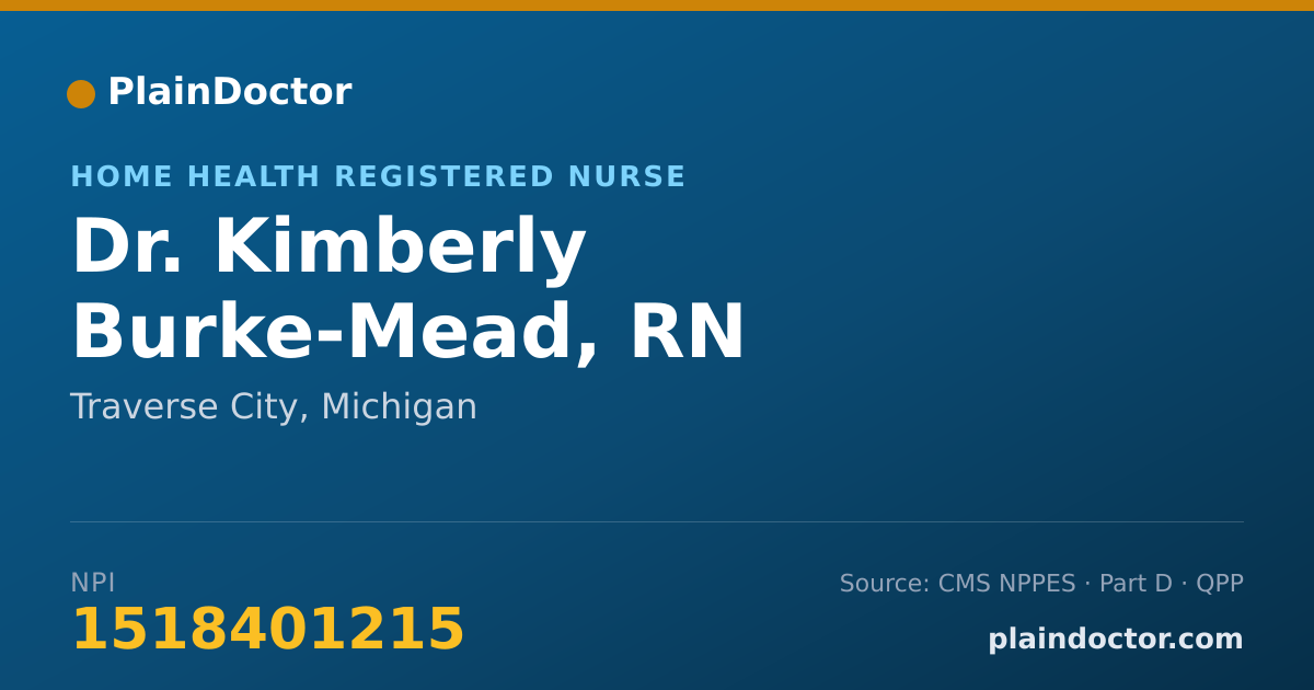 Shareable card for Kimberly Burke-Mead, RN - Home Health Registered Nurse, Traverse City, MI