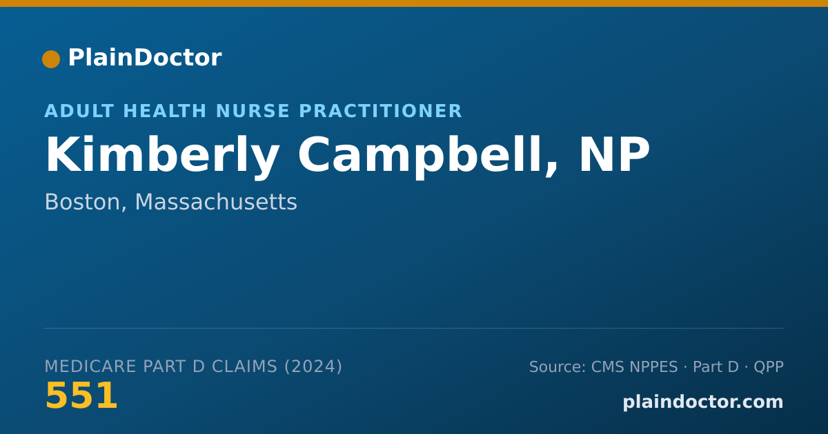 Shareable card for Kimberly Campbell, NP - Adult Health Nurse Practitioner, Boston, MA