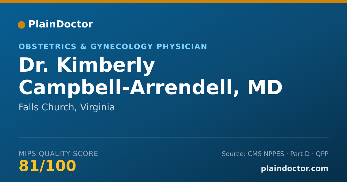 Shareable card for Kimberly Campbell-Arrendell, MD - Obstetrics & Gynecology Physician, Falls Church, VA