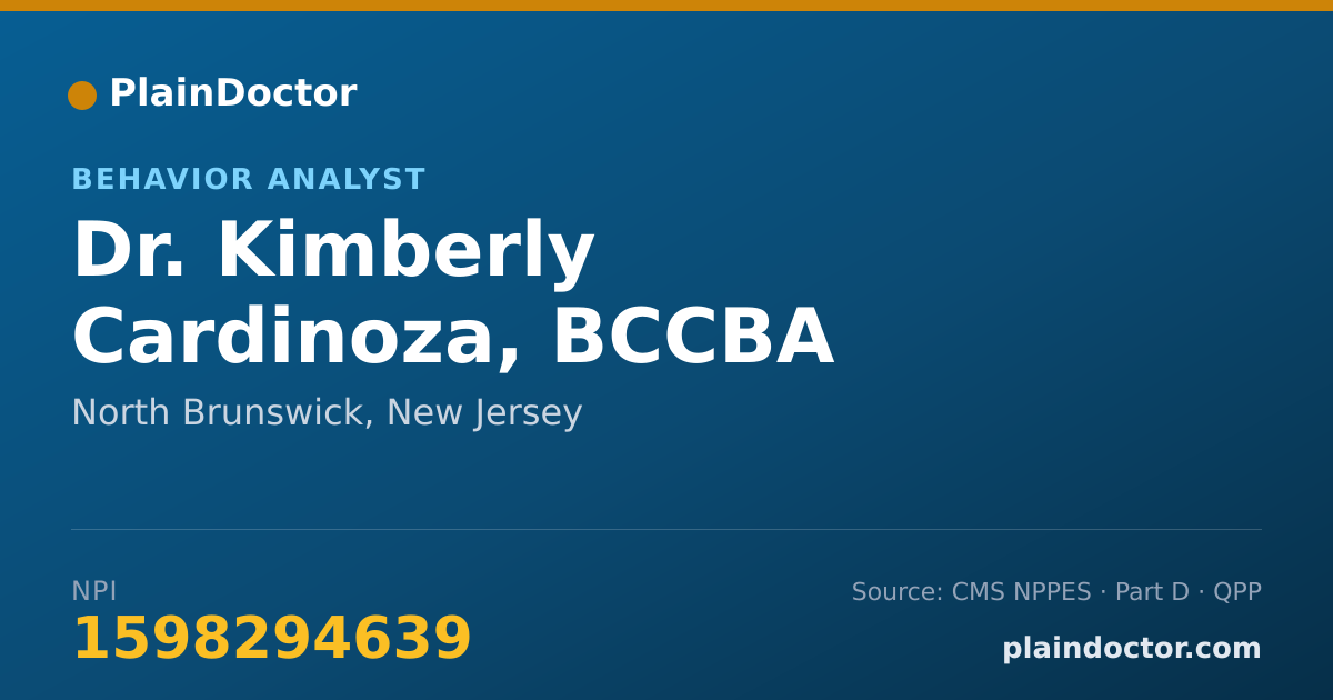 Shareable card for Kimberly Cardinoza, BCCBA - Behavior Analyst, North Brunswick, NJ