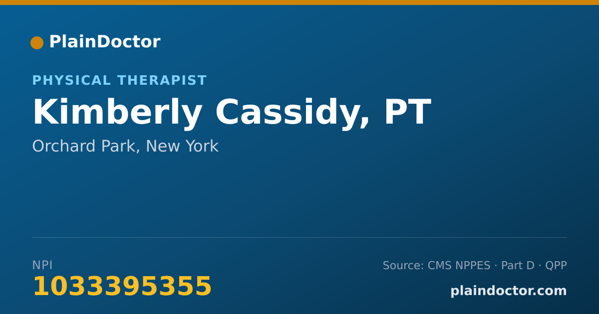Shareable card for Kimberly Cassidy, PT - Specialist, Orchard Park, NY