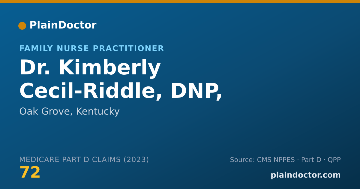 Shareable card for Kimberly Cecil-Riddle, DNP, APRN, FNP-BC - Family Nurse Practitioner, Oak Grove, KY
