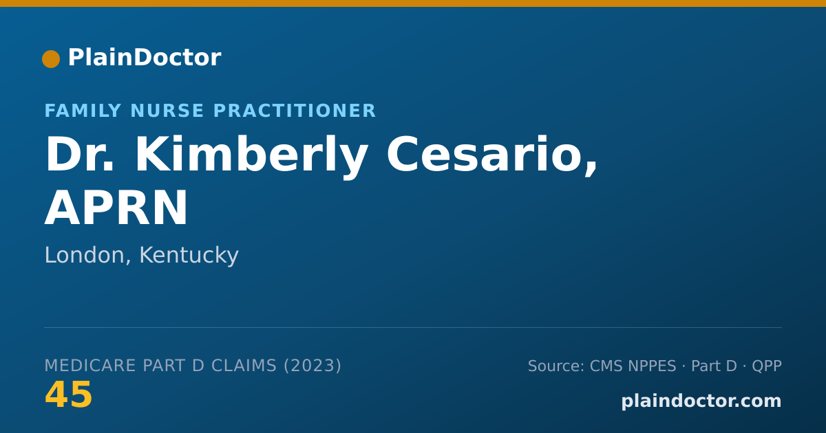 Shareable card for Kimberly Cesario, APRN - Family Nurse Practitioner, London, KY