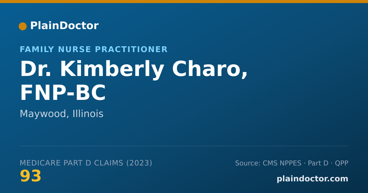 Shareable card for Kimberly Charo, FNP-BC - Family Nurse Practitioner, Maywood, IL