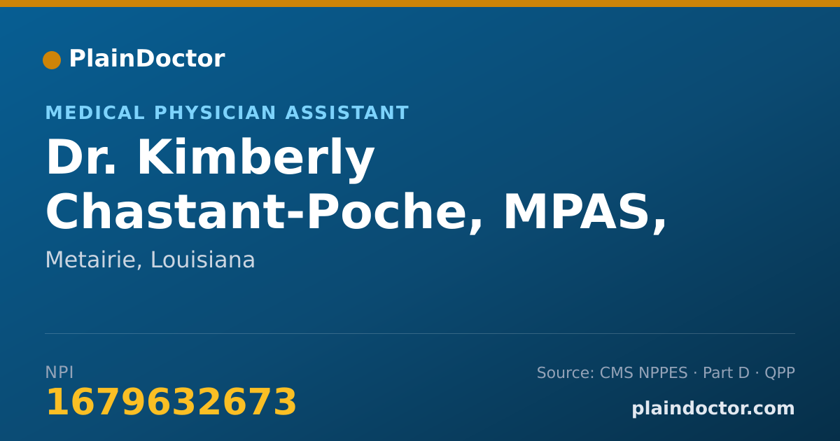 Shareable card for Kimberly Chastant-Poche, MPAS, PA-C - Medical Physician Assistant, Metairie, LA