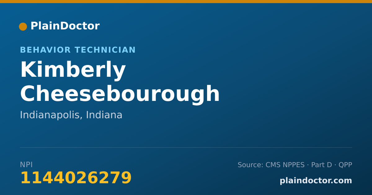 Shareable card for Kimberly Cheesebourough - Behavior Technician, Indianapolis, IN