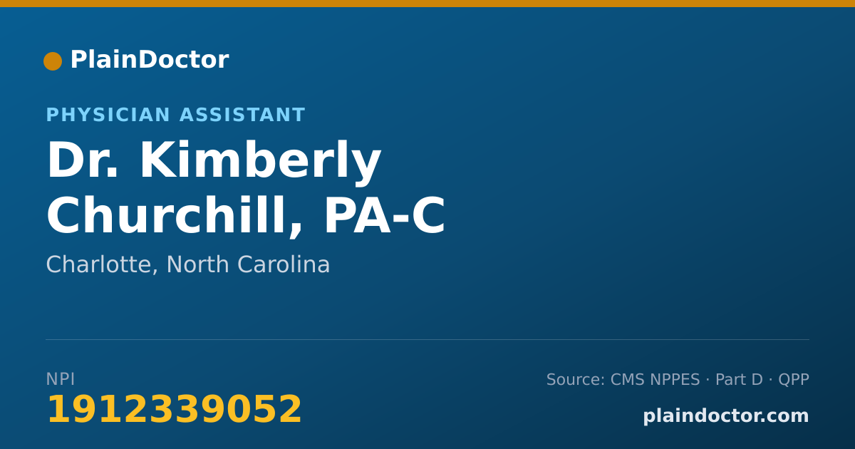 Shareable card for Kimberly Churchill, PA-C - Physician Assistant, Charlotte, NC
