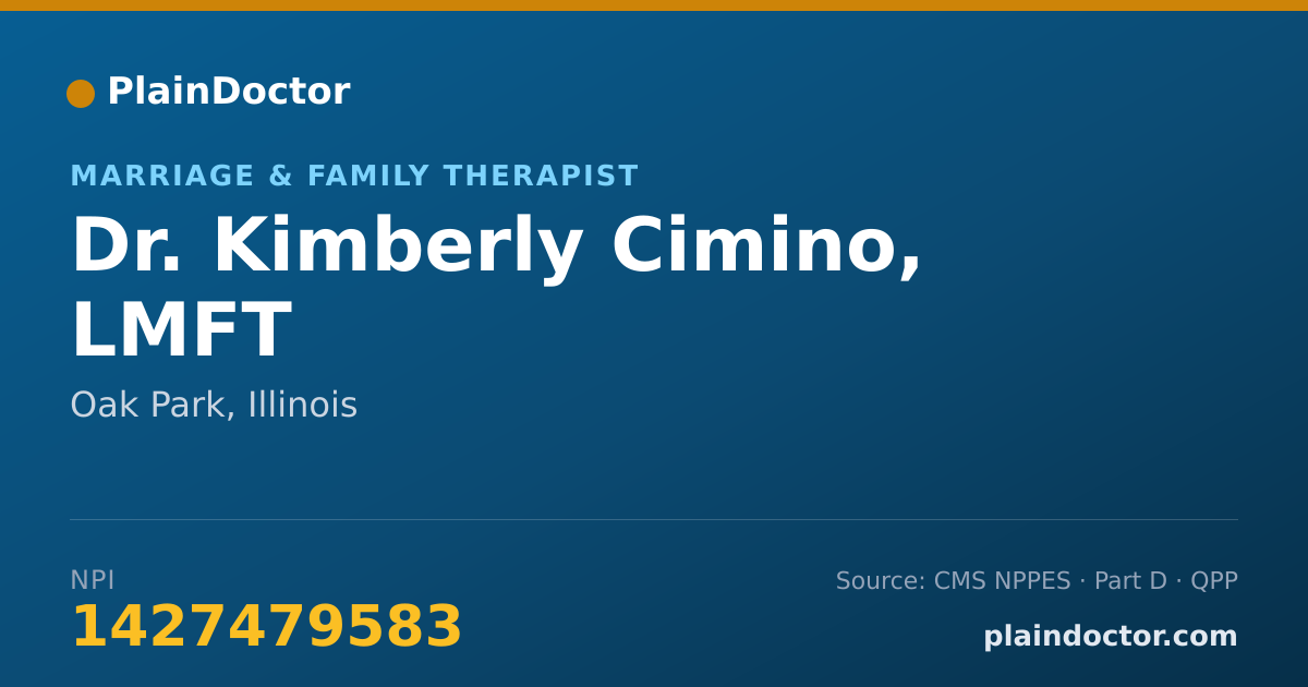 Shareable card for Kimberly Cimino, LMFT - Marriage & Family Therapist, Oak Park, IL