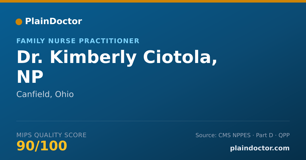 Shareable card for Kimberly Ciotola, NP - Family Nurse Practitioner, Canfield, OH
