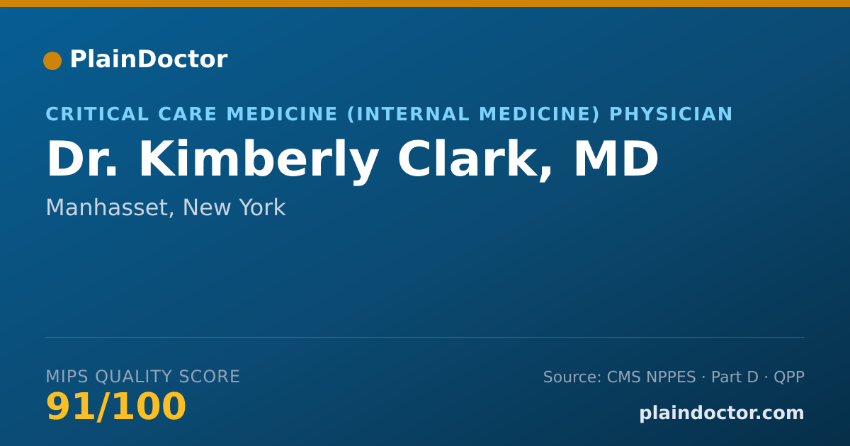 Shareable card for Kimberly Clark, MD - Critical Care Medicine (Internal Medicine) Physician, Manhasset, NY