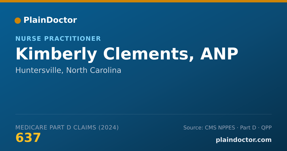 Shareable card for Kimberly Clements, ANP - Nurse Practitioner, Huntersville, NC