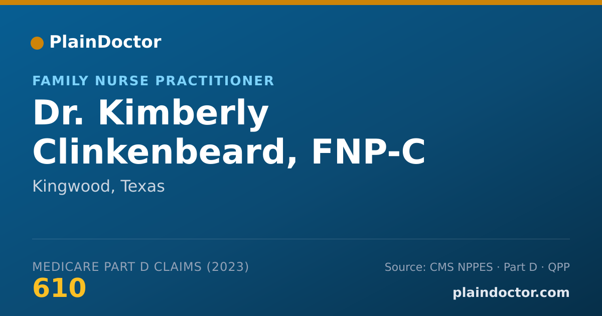 Shareable card for Kimberly Clinkenbeard, FNP-C - Family Nurse Practitioner, Kingwood, TX
