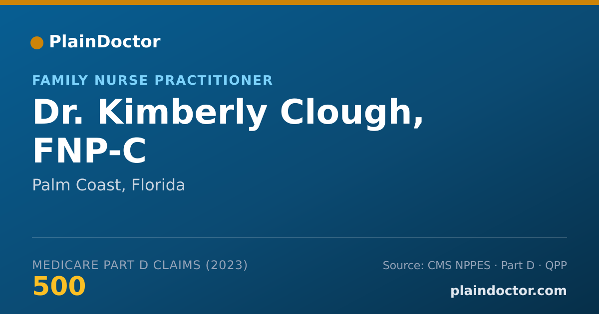 Shareable card for Kimberly Clough, FNP-C - Family Nurse Practitioner, Palm Coast, FL
