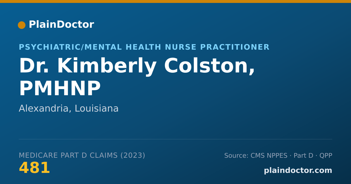 Shareable card for Kimberly Colston, PMHNP - Psychiatric/Mental Health Nurse Practitioner, Alexandria, LA