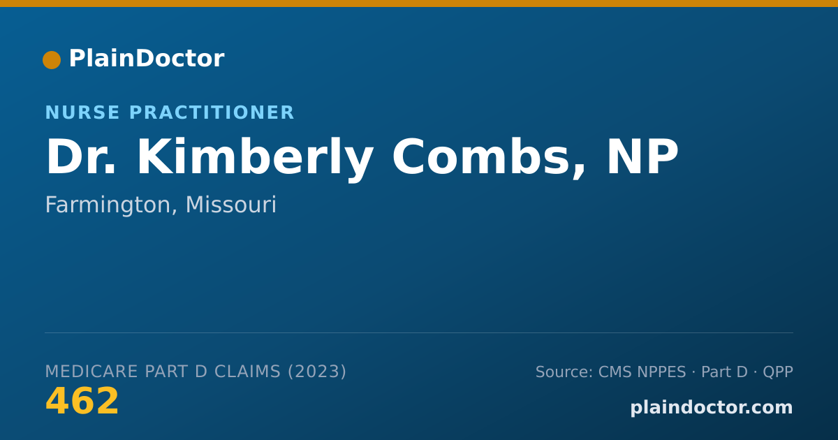 Shareable card for Kimberly Combs, NP - Nurse Practitioner, Farmington, MO