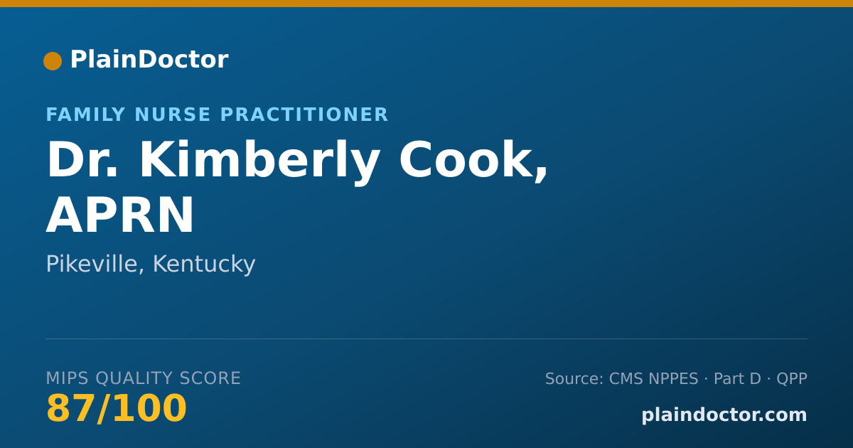 Shareable card for Kimberly Cook, APRN - Family Nurse Practitioner, Pikeville, KY
