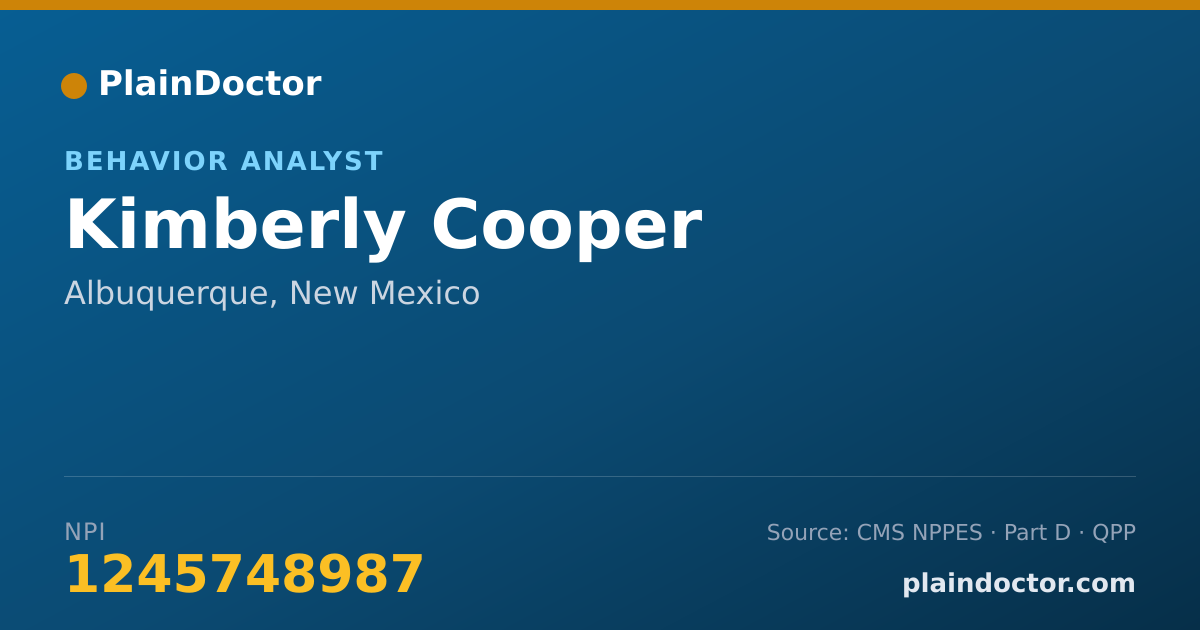 Shareable card for Kimberly Cooper - Behavior Analyst, Albuquerque, NM