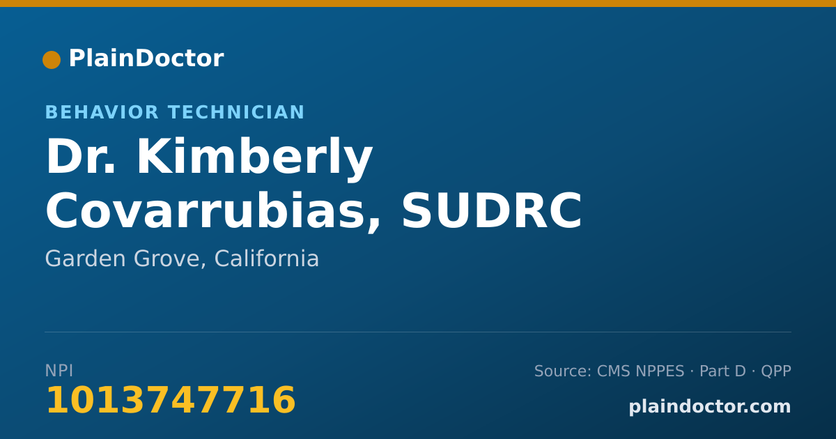Shareable card for Kimberly Covarrubias, SUDRC - Behavior Technician, Garden Grove, CA