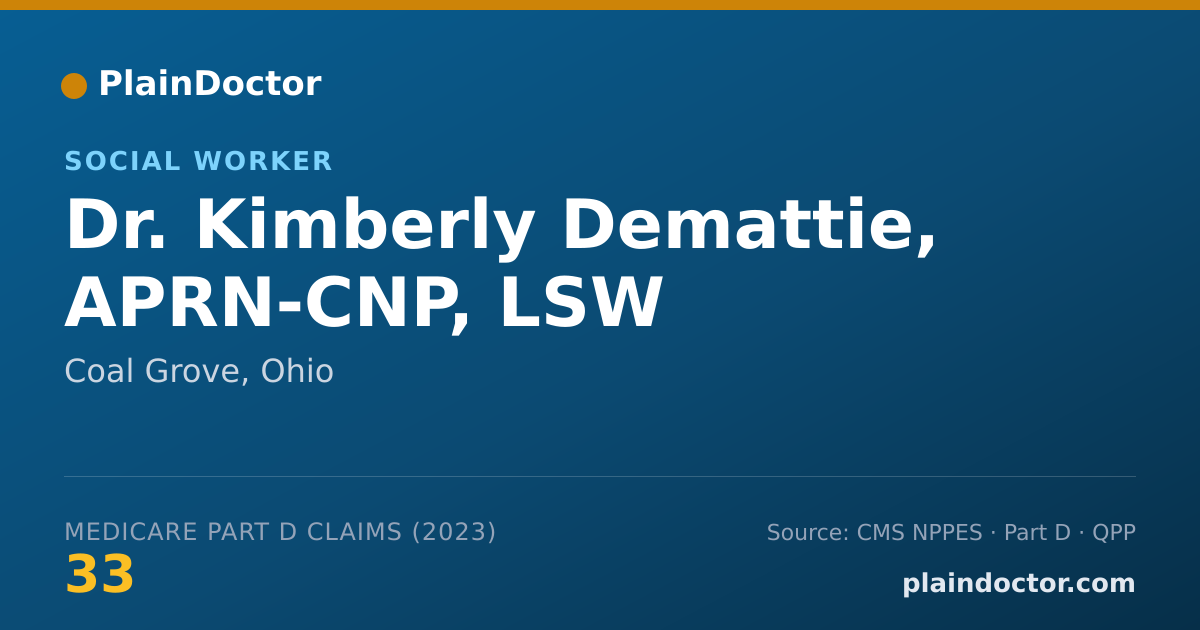 Shareable card for Kimberly Demattie, APRN-CNP, LSW - Social Worker, Coal Grove, OH