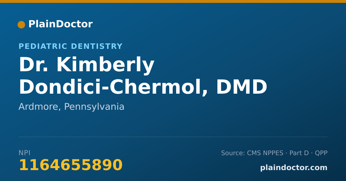 Shareable card for Kimberly Dondici-Chermol, DMD - Pediatric Dentistry, Ardmore, PA