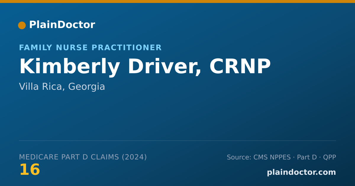 Shareable card for Kimberly Driver, CRNP - Family Nurse Practitioner, Villa Rica, GA