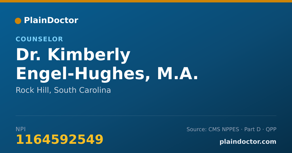 Shareable card for Kimberly Engel-Hughes, M.A. - Counselor, Rock Hill, SC
