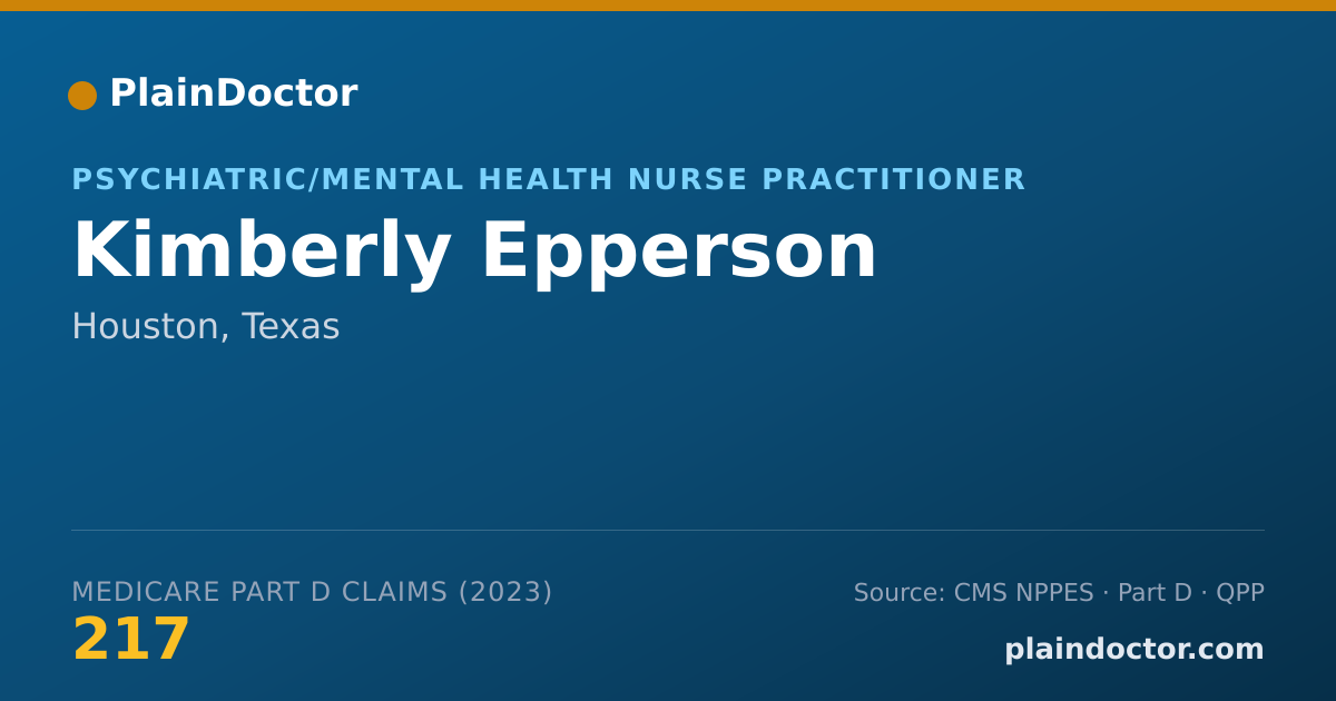 Shareable card for Kimberly Epperson - Psychiatric/Mental Health Nurse Practitioner, Houston, TX